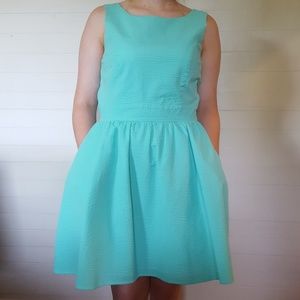 NWT L Seersucker Seafoam Lauren James dress